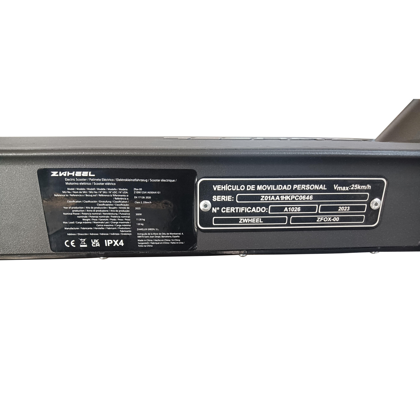patinete-electrico-castellon-zwheel-zfox-dgt-36V-6Ah-carga-rapida-ruedas-de-camara